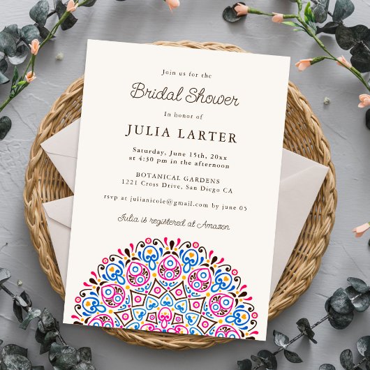 Invitation Mariage Classique Orné Art Déco Mandala Shower de