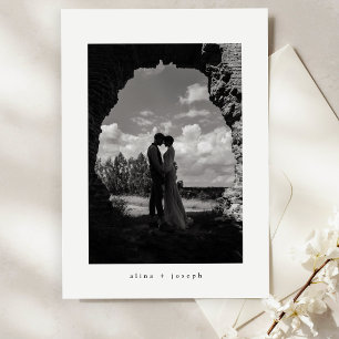 Invitation Mariage Classique Photo Noir Élégant Moderne