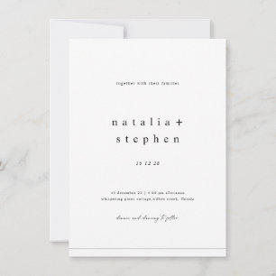 Invitation Mariage Classique Photo Noir Élégant Moderne