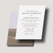 Invitation Mariage Classique Photo Traditionnel Blanc
