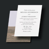 Invitation Mariage Classique Photo Traditionnel Blanc