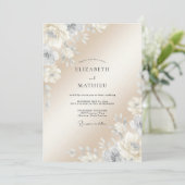 Invitation Mariage Classique Raffiné Champagne (Debout devant)