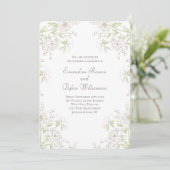 Invitation Mariage Classique Rose Blanche (Debout devant)