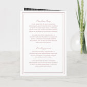Invitation Mariage classique rose élégant (Dos)