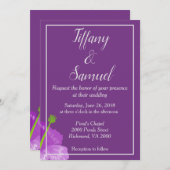 Invitation Mariage classique Royal violet (Devant / Derrière)
