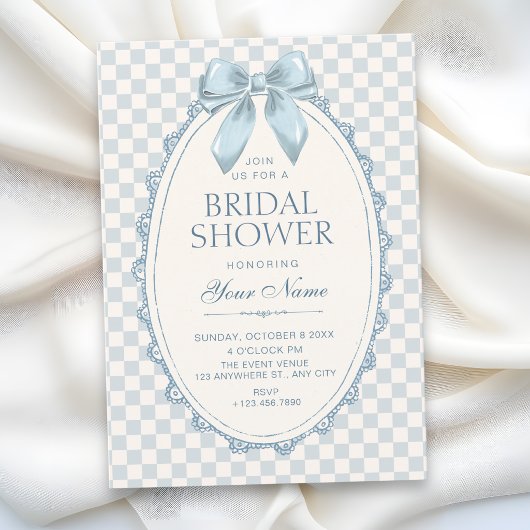 Invitation Mariage classique ruban bleu