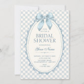 Invitation Mariage classique ruban bleu (Devant)