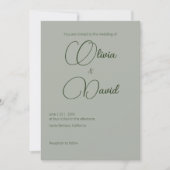 Invitation Mariage classique Sage vert (Devant)