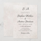 Invitation Mariage Classique Script Beige Aquarelle (Devant / Derrière)