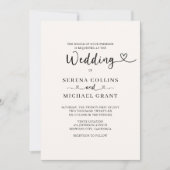Invitation Mariage Classique Script Cœur 4 Photo Bordeaux (Devant)