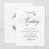 Invitation Mariage Classique Script Noir et Blanc (Devant / Derrière)