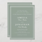 Invitation Mariage classique simple (Devant / Derrière)