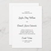 Invitation Mariage classique simple (Devant / Derrière)