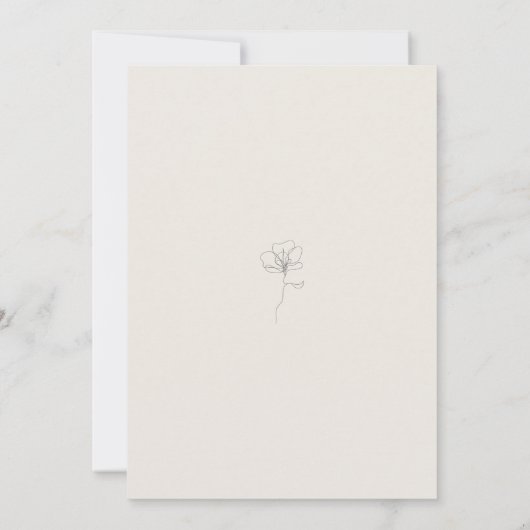 Invitation Mariage classique simple fleur illustrée (Dos)