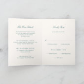 Invitation Mariage Classique Teal Ancien Argent (Intérieur)