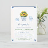 Invitation Mariage classique tournesol répétition et dîner (Debout devant)