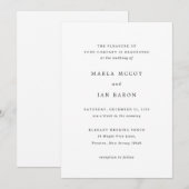 Invitation Mariage Classique Traditionnel (Devant / Derrière)