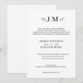 Invitation Mariage Classique Traditionnel Monogramme Calligra (Devant / Derrière)
