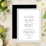 Invitation Mariage classique traditionnel noir et blanc<br><div class="desc">Un faire-part de mariage classique, traditionnel, en noir et blanc, avec une calligraphie de script. Parfait pour la mariée moderne ayant une liaison formelle. Contacter le concepteur pour les produits correspondants. Merci tellement pour soutenir notre petite entreprise, nous l'apprécions vraiment! Nous sommes si heureux que vous aimiez ce design autant...</div>