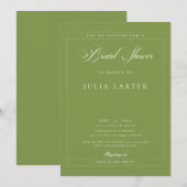 Invitation Mariage Classique Vert Ivoire Calligraphie Baby Sh (Devant / Derrière)
