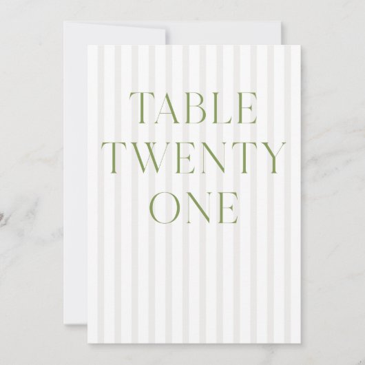 Invitation Mariage Classique Vert Sauge & Beige 21 Numéro de (Devant)