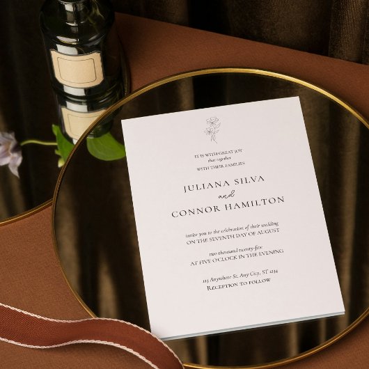 Invitation Mariage classique Vieux argent