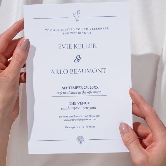 Invitation Mariage classique Vieux argent