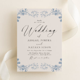 Invitation Mariage Classique Vintage Chinoiserie