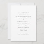 Invitation Mariage Classique Vintage Noir et Blanc (Devant)