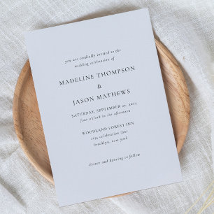 Invitation Mariage Classique Vintage Noir et Blanc