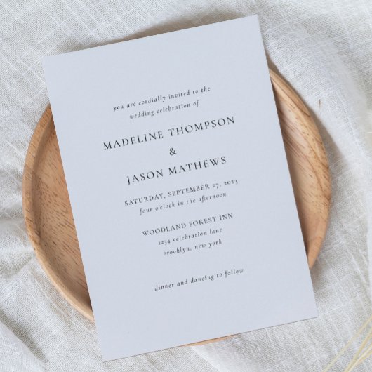 Invitation Mariage Classique Vintage Noir et Blanc