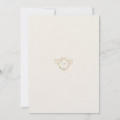 Invitation Mariage classique vintage or monogramme (Dos)