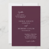 Invitation Mariage classique violet élégant (Devant)