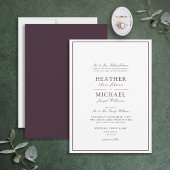 Invitation Mariage classique violet traditionnel