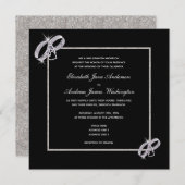 Invitation Mariage Classy Diamond Mariage Argent (Devant / Derrière)