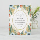 Invitation Mariage Clay Azure Poppy (Debout devant)