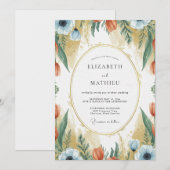 Invitation Mariage Clay Azure Poppy (Devant / Derrière)