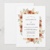Invitation Mariage Clay Blossom (Devant / Derrière)