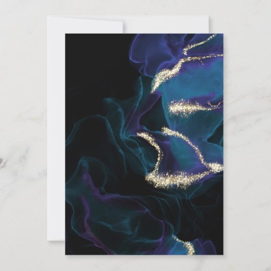 Invitation Mariage | Cobalt Bleu Violet Encre D'Alcool (Dos)