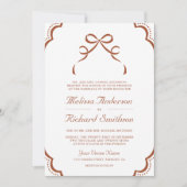 Invitation Mariage Code QR à l'Arc Bow en Dentelle Blanche Te (Devant)