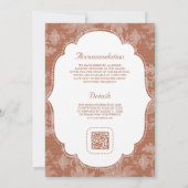 Invitation Mariage Code QR à l'Arc Bow en Dentelle Blanche Te (Dos)