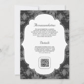 Invitation Mariage Code QR à nœud papillon en dentelle noir e (Dos)