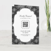 Invitation Mariage Code QR à nœud papillon en dentelle noir e (Dos)