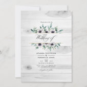 Invitation Mariage Code QR Anémone Eucalyptus Campagnard Rust (Devant)