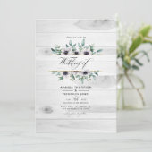 Invitation Mariage Code QR Anémone Eucalyptus Campagnard Rust (Debout devant)