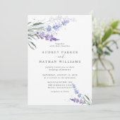 Invitation Mariage code QR aquarelle lavande romantique (Debout devant)