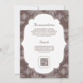 Invitation Mariage Code QR Arc Bow Coquette Brun Espresso (Dos)