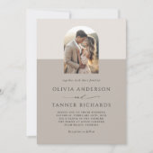 Invitation Mariage code QR Arche photo élégant minimaliste mo (Devant)