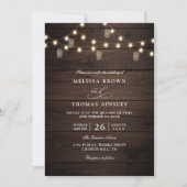 Invitation Mariage code QR automne boho moderne en bois rusti (Devant)