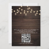 Invitation Mariage code QR automne boho moderne en bois rusti (Dos)